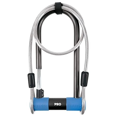 Bike Lock : Oxford AlarmD D Lock - Pro Duo with Cable, 320 x 173mm / Alarmed Siren Alarm Loud Sound Bicycle Cycle Bike High Security Secure Steel Shackle Anti Theft Device SBD Deter Deterrent Beep Alert Key