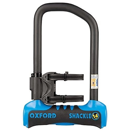 Bike Lock : Oxford Shackle 14 Pro Cycling U-Lock - 32cm x 17.7cm / Sold Secure Bicycle Diamond SBD Solid Steel Heavy Duty Metal Security Bike Lock Strong Tough Anti Theft Cycle Locking Protective Accessories City