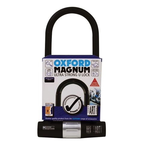 Bike Lock : Oxford Unisex's Magnum Shackle, Black, 180 x 340 mm