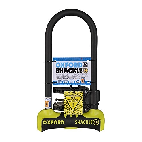 Bike Lock : Oxford Unisex's Shackle 14 U-Lock, Yellow, 320 mm x 177 mm