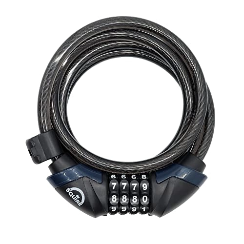 Bike Lock : P4B Bicycle Spiral Cable Lock with Numbers - 1, 800 mm Length | Bicycle Combination Lock | 10 mm Steel Diameter | Braided Steel Cable | Bicycle Lock Combination Lock