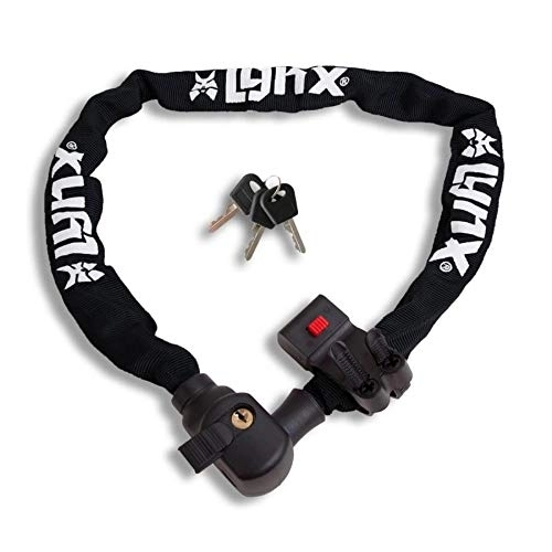 Bike Lock : P4B | Secure Chain Lock Made of Hardened Steel with 3 Keys + Frame Holder | Bicycle Lock | Length = 1000 mm | in Black