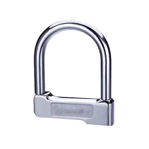 Bike Lock : Padlock with key Security U-lock, Heavy Duty Zinc Alloy Bike Padlock Security Keyed Lock, For Door Bicycle Motorcycle Bike Silver Bicycle U-lock