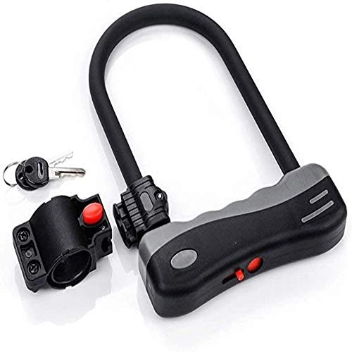 Bike Lock : PIANAI Heavy-Duty High-Security D-Type Shackle Bicycle Lock Bicycle U-Shaped Lock with A Sturdy Mounting Bracket Suitable for Bicycles Motorcycles And Electric Scooters, Black