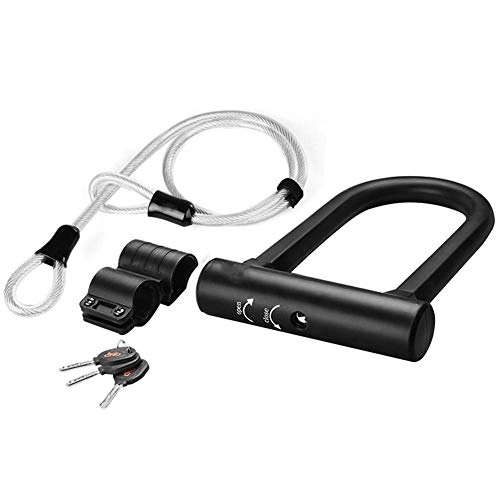 Bike Lock : PKMA Heavy Duty Bike U Lock, 4 Feet Steel Cable, Silicone Coated, 3 Buttons, Scratch Resistant, Suitable For Bicycles,