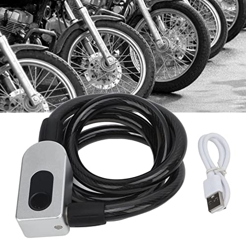 Bike Lock : Pongnas Smart Bluetooth Fingerprint Cable Lock, Cycling Chain Locks, Anti Theft Keyless Electronic for Mountain Road Bike Motorcycle (Support Fingerprint And Mobile Phone Bluetooth Unlocking)
