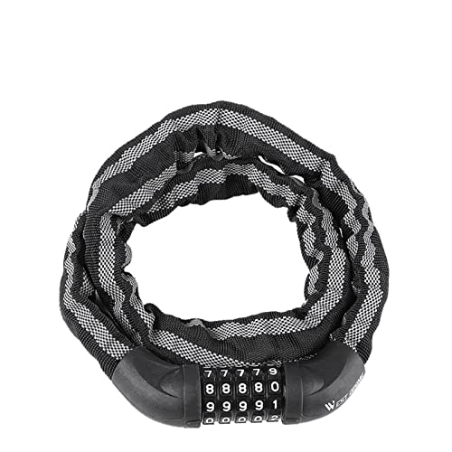 Bike Lock : Portable Bicycle Chain Lock Safety Anti-Theft MTB Road Bike Password Lock Scooter Electric E-Bike Cycling Accessorie (Color : Reflective 95cm)