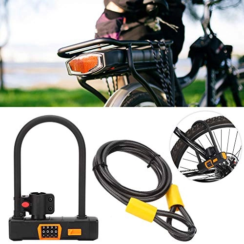 Bike Lock : Portable Bike Antitheft Lock, Bike Lock Security Bike Chain, with 1.2 Meters Steel Cable, U Lock for Electric Bicycle Motorcycle Mountainbike Riding Equipme