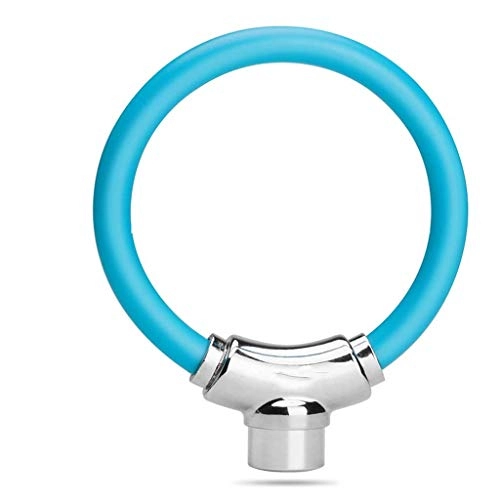 Bike Lock : Portable Cable Lock Mini Bike Lock 2 Key Universal Anti-theft Small Ring Lock Riding Mountain Bike Zinc Alloy (Color : Blue)