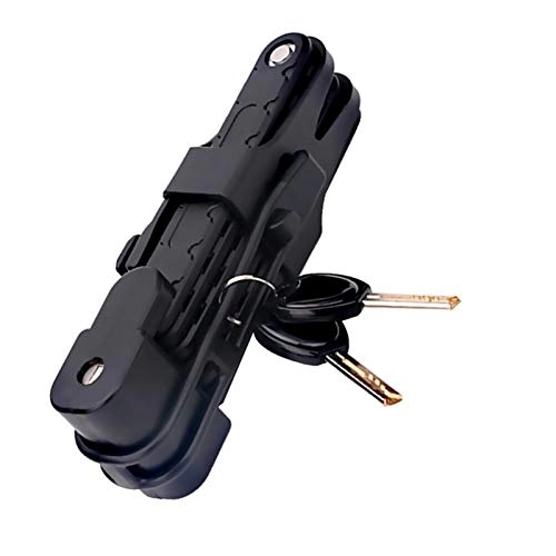 Bike Lock : PPLAS Bicycle Folding Lock Steel Safety Anti-theft Road Bike Cable Folding Lock Set Security Cycling Locks Bicycle Accessory (Color : A)