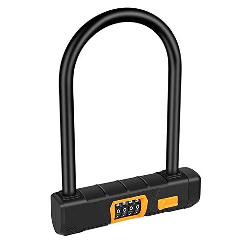 Bike Lock : PPLAS Bicycle Lock U-Shaped 4 Digit Code Lock Bicycle Security Lock Road Bike Cycling Anti-Theft Lock Riding Equipment (Color : A)