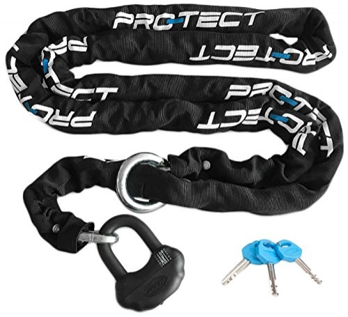 Bike Lock : PRO-TECT Unisex's Topaz Plus Art-4 Chain Lock, Black, 10.5 mm x 120 cm