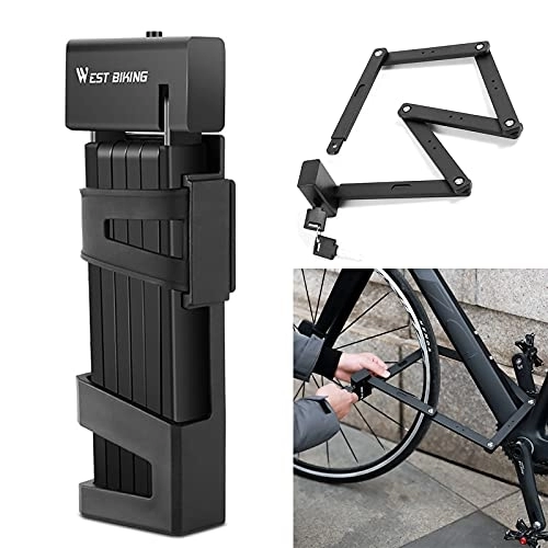 Bike Lock : PSLER Folding Bike Lock Bicycle High Security Chain Heavy Duty Bicycle Locks with Mounting Bracket Anti Theft Anti-Theft Strong Security with 2 Keys 95cm / 37.4inch for Mountain Road City Bike Cycling