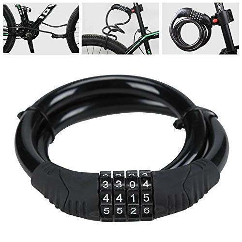 Bike Lock : PSSYXT Bicycle Lock Bike Password Lock Anti-Theft Combination Number Code Bicycle Lock Steel Cable Chain Security Safety Lock Bike, S