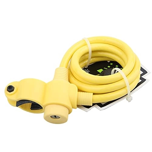 Bike Lock : PURRL Bike Cable Lock Outdoor Anti-Theft Bicycle Lock With 2 Keys Cable Lock With Mounting Bracket Fits Bike, Motorcycle, Scooter For Bike Lock (Color : Yellow, Size : 120CMX10MM) little surprise