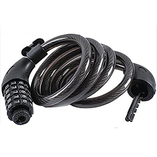 Bike Lock : PURRL Bike Lock, 1.2m Secure 5 Digit Resettable Combination Bike Cable Lock, Bicycle Lock with Mounting Bracket (Color : Black, Size : 12mm-1200mm) little surprise