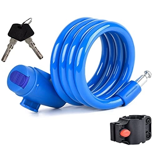 Bike Lock : PURRL Bike Lock Cable, Bike Cable Basic Self Coiling Combination Cable ，Bike Locks With Complimentary Mounting Bracket, 1 / 2 Inch Diameter (Color : Blue, Size : 12mm / 120CM) little surprise