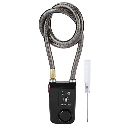 Bike Lock : Qinlorgo Bicycle Lock 80cm Smart Keyless Bluetooth Lock Waterproof 110dB Wire Rope anti-theft Alarm Bick Lock