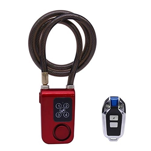 Bike Lock : Qiraoxy Keyless Bicycle Lock 110dB Alarm with Remote Anti-theft Lock Vibration Alarm System for Scooter E-bike