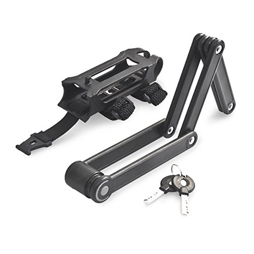 Bike Lock : Relaxdays Bike Securing Folding Bicycle Lock and Holder - Black, 85 cm