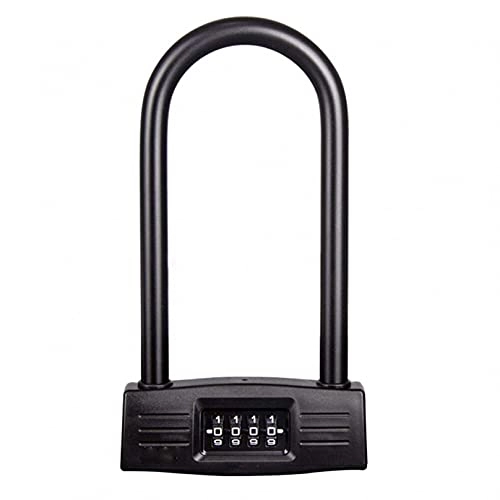 Bike Lock : RONGJJ Heavy Duty Anti-Theft Bicycles U Lock Bike Combination Lock Combo Gate Lock For Bicycle Motorcycle Password Lock Padlock, Black