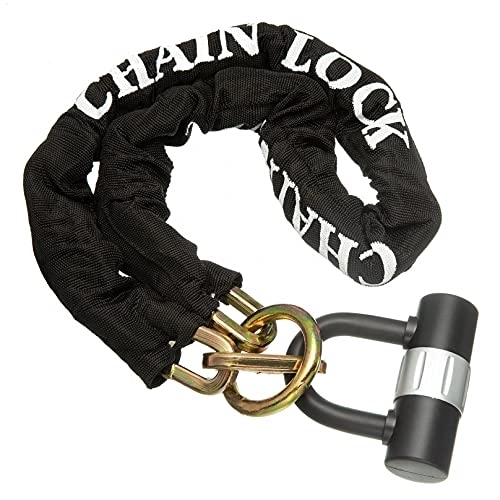 Bike Lock : RONGJJ Heavy Duty Motorbike Cycle Chain Lock, Cycling Chain Locks With Small U-Lock Padlock Anti-Theft For Electric Bikes, Motorcycles, Road Bikes, Mountain Bikes, Black