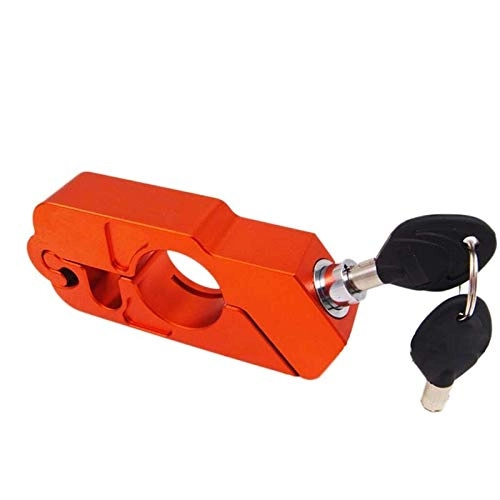 Bike Lock : RXLGJW Aluminum Alloy Bike Lock Bicycle Handlebar Lock Motorcycle Anti Theft Lock Safety Theft Protection Locks MTB Bike Accessories (Color : Orange)