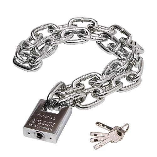 Bike Lock : Safety Chain Lock-Chain Length 50 cm, with 8 mm Thick Hardened Special Steel Round Chain Lock-Cycling Chain Locks-Motorcycle Lock-Suitable for Electric Bicycles, Bicycles and Motorcycles