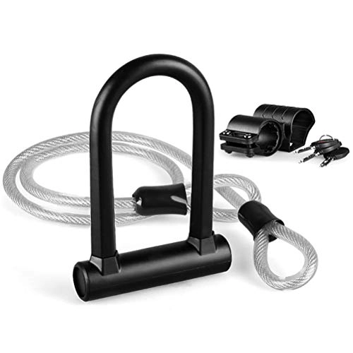 Bike Lock : Sarplle Bicycle Lock Cable Lock U-Lock Steel Cable Lock Security Level Very High Bicycle Lock with Key for Bicycle Tricycle Scooter