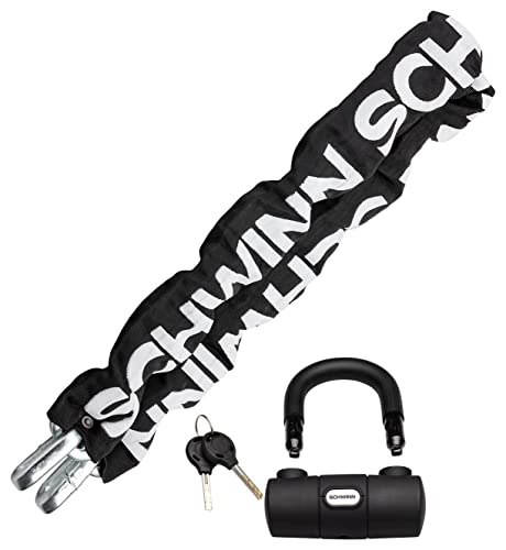 Bike Lock : Schwinn Anti Theft Bike Lock for Electric Bike, Security Level 5, Chain Lock, 4 feet, Black
