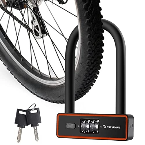 Bike Lock : Scooter Lock - Motorcycle Anti Theft Combination Lock with 2 Keys - 4 Digit Motorcycle Anti Theft Lock for Electric Bike, Resettable Safety Code Lock for Bike Fanelod