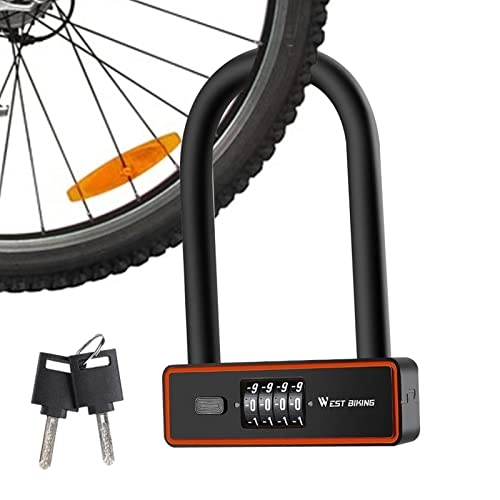 Bike Lock : Scooter Lock, Motorcycle Anti Theft Combination Lock with 2 Keys | Universal Scooter 4 Digit Lock for Security, Resettable Bicycle Lock for Electric Bike Geruwam