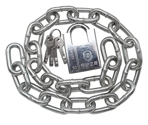 Bike Lock : Secure Cycling Chain Locks, Motorcycle Lock Padlock Kit, Chain Length 80 cm, with 8 mm Thick Hardened Special Steel Round Chain Lock-Suitable for Electric Bicycles, Bicycles and Motorcycles with 4 Key