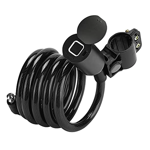 Bike Lock : Security Cable Lock, Record 20 Fingerprints Bike Lock Fingerprint Unlocking 360° Recognition for Motorcycles Bicycles for Electric Vehicles Scooters