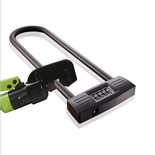 Bike Lock : SENFEISM Safe And Stylish Bicycle Lock U Shaped Anti Theft Four Digit Code Lock, Mountain Bike Battery Car And Other Accessories