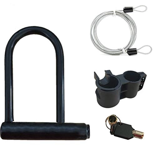 Bike Lock : SGSG Bicycle Cable Locks, Anti-Theft Plum Blossom Key U-Lock with Mounting Bracket Cycling Cable Lock Cable Chain Lock, for Bicycles Scooter Strollers Motorbike, 150cm