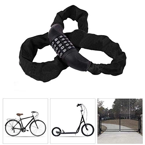 Bike Lock : SGSG Bicycle Chain, Bike Lock Combination 5 digit, High Security Cycling Lock 5-Digitls Codes Resettable for Bike Cycle Moto Door Gate Fence Provides Protection, Anti-theft Locks for Motorbike Bicyc