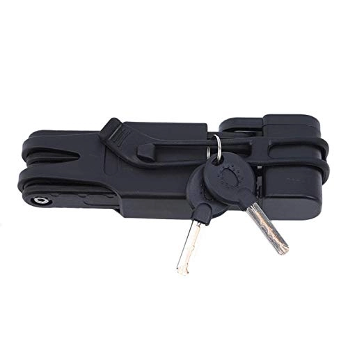 Bike Lock : Shability Folding Bicycle Lock Steel Portable Bike Lock Security Cable Locks Anti-Theft Combination Mountain Bike Riding Tools yangain (Color : Black)