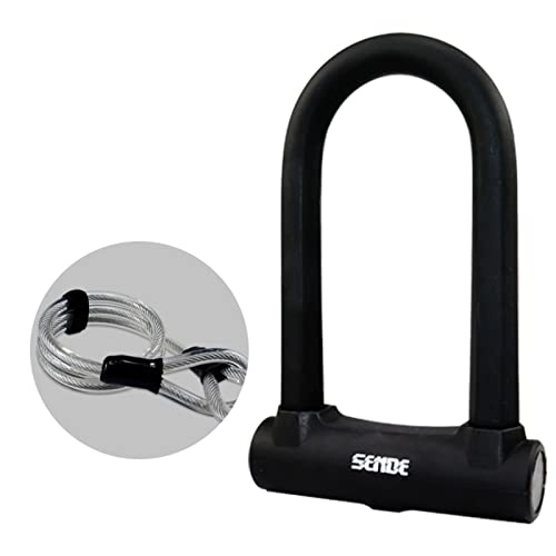Bike Lock : Shear Resistant Standard Bicycle U-Lock Anti-Theft Cable U-Lock Bike Lock High Security for Bicycles, Motorcycles, Gates, etc. (Color: Black)