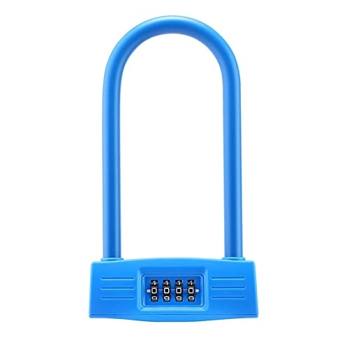 Bike Lock : SHHMA U Lock Bike Lock U-Type 4 Digit Combination Password, Anti-Theft Digit Combination Padlock for Lock Bicycle / Motorcycle / Door, Blue