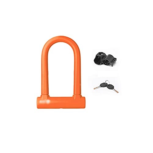Bike Lock : SHUTING2020 Cable Lock Bike Lock Luggage Lock Motorcycle Electric Car Lock With Mounting Bracket Key (Color : Orange)