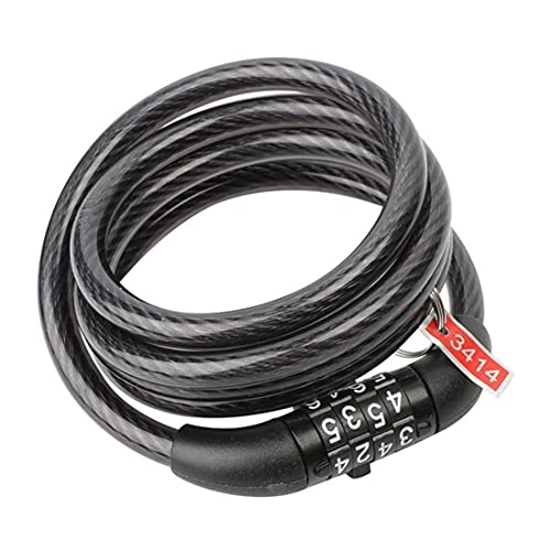 Bike Lock : SJSF L Bike Cable Lock, 4 Digit Security Resettable Combination Coiling Cable Bike Locks Fixed Password, 3.2 Feet