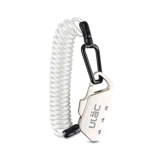 Bike Lock : SlimpleStudio Bike Lock Mini Bicycle Lock Password Anti-theft Bike Lock Cycling Helmet Code Combination Security Cable lock-white bicycle lock (Color : White)