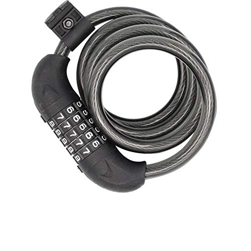 Bike Lock : SlimpleStudio Bike Lock Security Combination Steel Wire Bike Motorbike Code Lock Anti-Theft Cable Lock Spiral Lock-black bicycle lock (Color : Black)