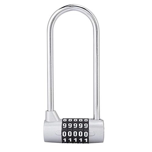 Bike Lock : Smart Bicycle U-Lock, Anti-Theft Lock Intelligent Password U-Lock, Zinc Alloy Combination Digit Password Code Lock Cabinet Door Padlock for Glass Door, Bike, Motorcycle (Silver)