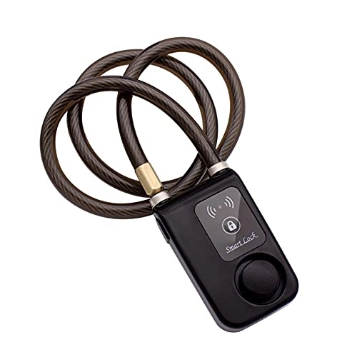 Bike Lock : Smart Bluetooth Bike Lock, 80 cm Smart Keyless Bluetooth Bicycle Alarm Lock with 115 Decibel Alarm, IP55 Waterproof Function, Suitable for iOS and Android Systems (Black)