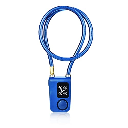 Bike Lock : Smart Keyless Bluetooth Alarm Bike Lock with 110db Alarm IP44 Waterproof Anti-Theft Chain Lock for Motorcycle / Gate / Gates / Bicycles, APP Control Blue