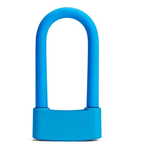 Bike Lock : Smart Waterproof Bike Silicone U Lock Heavy Duty High Security D Shackle Bike Lock with Bluetooth Connection And Lock Frame, Blue