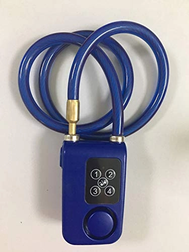 Bike Lock : Solebe Digital Lock Bike / Motorcycle / Gate Door Digital Lock with Anti Theft Alarm 110dB(Blue 31.5 Inch)