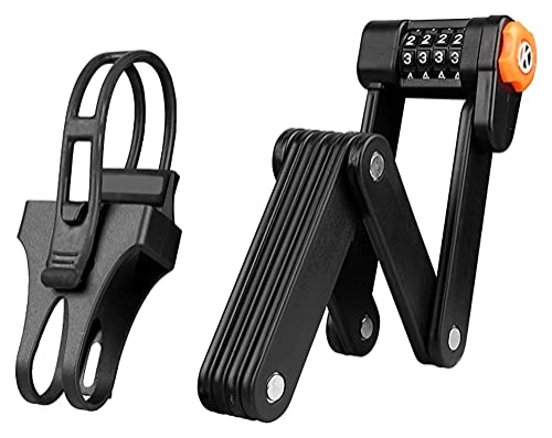 Bike Lock : SONG Folding Bike Lock 4 Password Portable Anti-Theft Heavy Duty Bicycle Lock Combination Chain Lock with Mounting Brackets